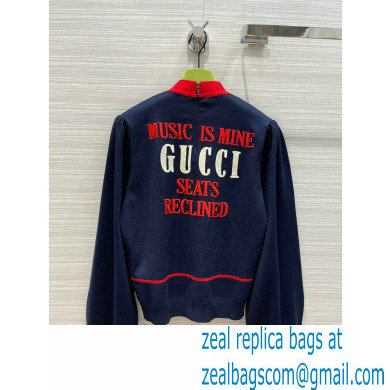 Gucci music is mine cashmere sweater blue 2021 - Click Image to Close