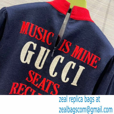 Gucci music is mine cashmere sweater blue 2021