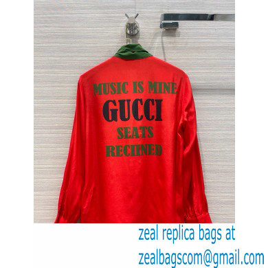 Gucci music is mine silk shirt red 2021 - Click Image to Close