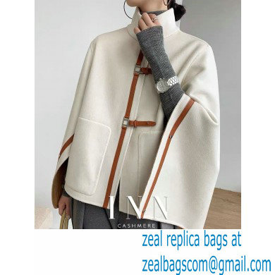 HERMES WHITE CASHMERE CAPE 2021 - Click Image to Close