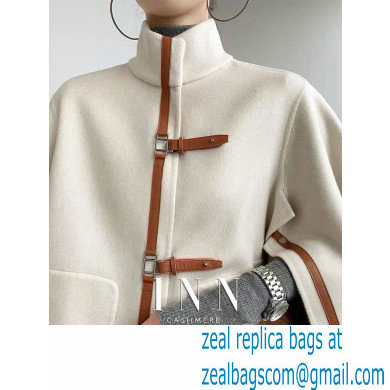 HERMES WHITE CASHMERE CAPE 2021