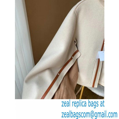 HERMES WHITE CASHMERE CAPE 2021