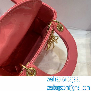 Lady Dior Micro Bag in Patent Cannage Calfskin Pink 2021