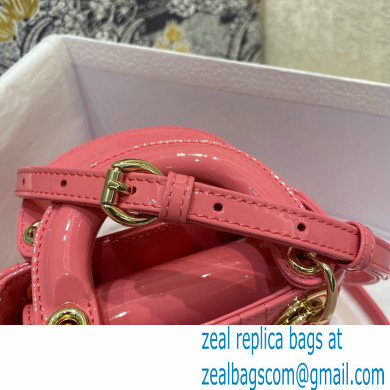 Lady Dior Micro Bag in Patent Cannage Calfskin Pink 2021 - Click Image to Close