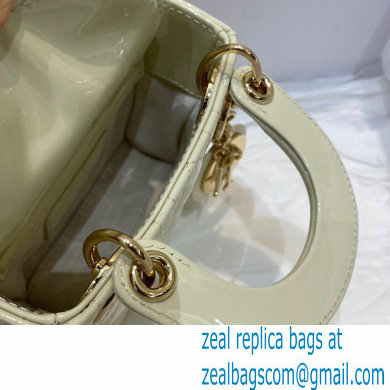 Lady Dior Micro Bag in Patent Cannage Calfskin White 2021