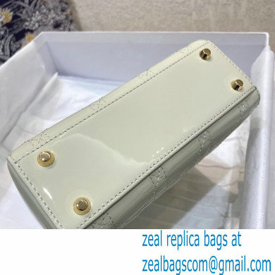 Lady Dior Mini Bag in Patent Cannage Calfskin White 2021