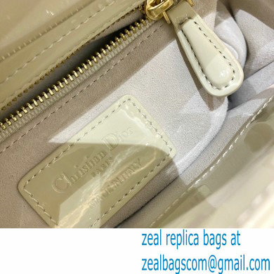 Lady Dior Mini Bag in Patent Cannage Calfskin White 2021 - Click Image to Close