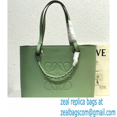 Loewe Anagram Tote Bag in Classic Calfskin Light Green - Click Image to Close