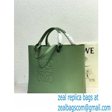 Loewe Anagram Tote Bag in Classic Calfskin Light Green - Click Image to Close