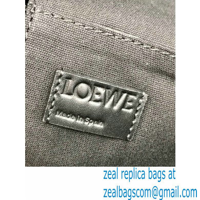 Loewe Buckle Tote Bag in Anagram Jacquard and Calfskin Black