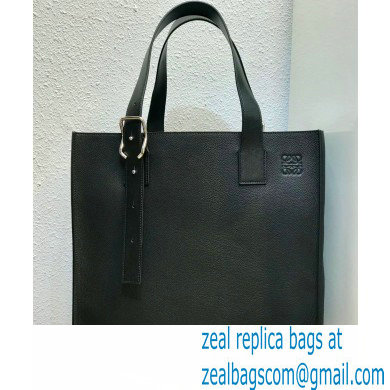 Loewe Buckle Tote Bag in Soft Grained Calfskin Black - Click Image to Close