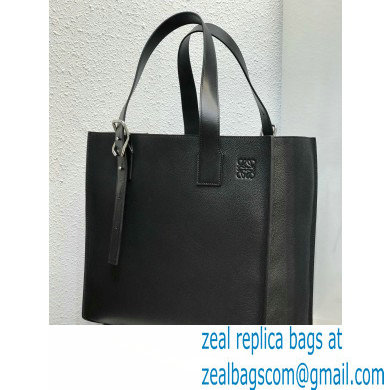 Loewe Buckle Tote Bag in Soft Grained Calfskin Black - Click Image to Close