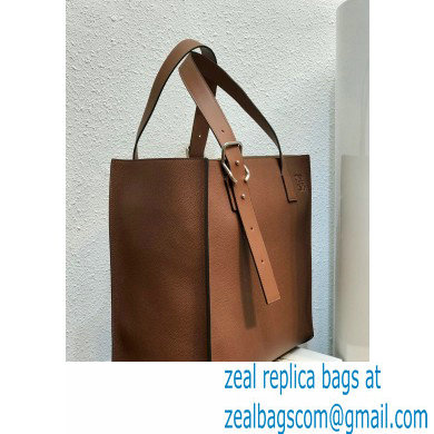 Loewe Buckle Tote Bag in Soft Grained Calfskin Brown - Click Image to Close