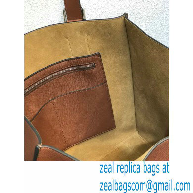 Loewe Buckle Tote Bag in Soft Grained Calfskin Brown