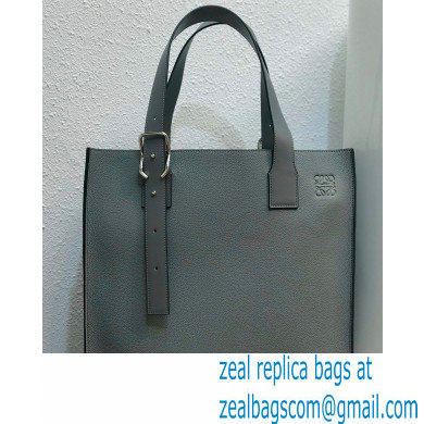 Loewe Buckle Tote Bag in Soft Grained Calfskin Gray - Click Image to Close