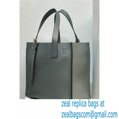 Loewe Buckle Tote Bag in Soft Grained Calfskin Gray - Click Image to Close