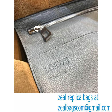 Loewe Buckle Tote Bag in Soft Grained Calfskin Gray - Click Image to Close
