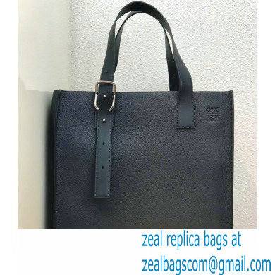 Loewe Buckle Tote Bag in Soft Grained Calfskin Navy Blue - Click Image to Close