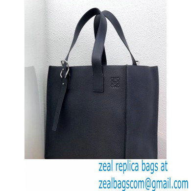Loewe Buckle Tote Bag in Soft Grained Calfskin Navy Blue - Click Image to Close