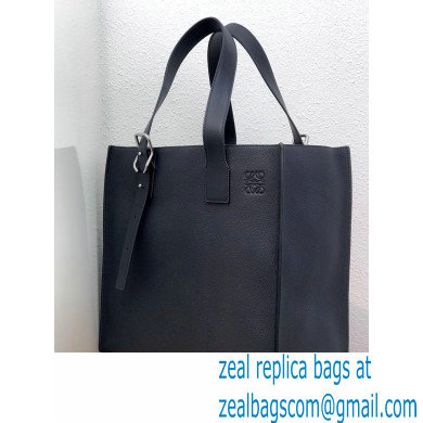 Loewe Buckle Tote Bag in Soft Grained Calfskin Navy Blue