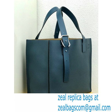 Loewe Buckle Tote Bag in Soft Grained Calfskin Ocean Blue - Click Image to Close