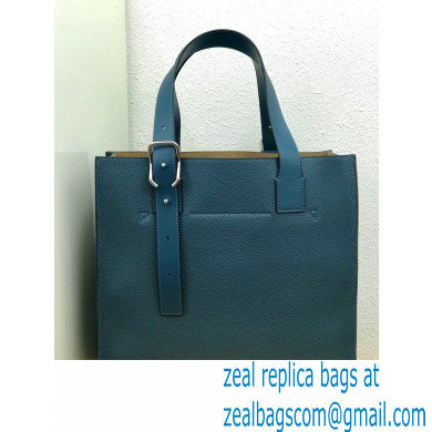 Loewe Buckle Tote Bag in Soft Grained Calfskin Ocean Blue