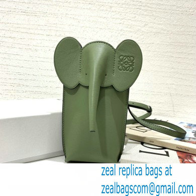 Loewe Elephant Pocket Bag in Classic Calfskin Green - Click Image to Close