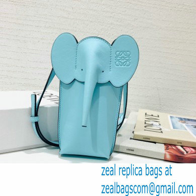 Loewe Elephant Pocket Bag in Classic Calfskin Sky Blue - Click Image to Close