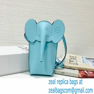 Loewe Elephant Pocket Bag in Classic Calfskin Sky Blue - Click Image to Close