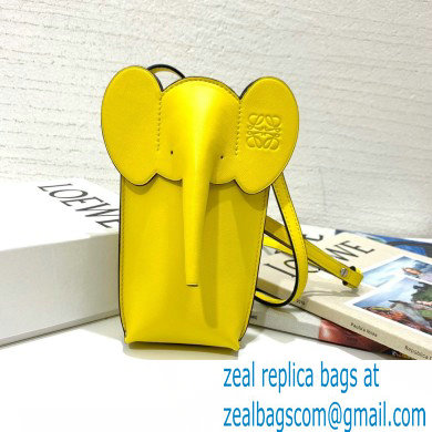 Loewe Elephant Pocket Bag in Classic Calfskin Yellow