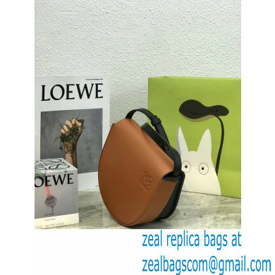 Loewe Heel Duo Bag in Soft Natural Calfskin Brown/Black - Click Image to Close