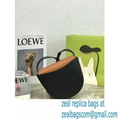 Loewe Heel Duo Bag in Soft Natural Calfskin Brown/Black - Click Image to Close