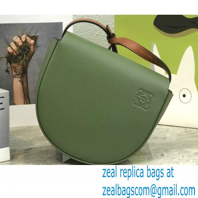 Loewe Heel Duo Bag in Soft Natural Calfskin Green/Brown