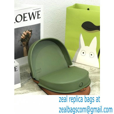 Loewe Heel Duo Bag in Soft Natural Calfskin Green/Brown