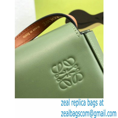 Loewe Heel Duo Bag in Soft Natural Calfskin Green/Brown