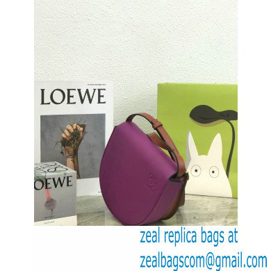 Loewe Heel Duo Bag in Soft Natural Calfskin Purple/Brown