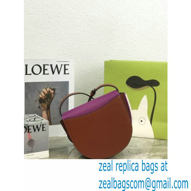 Loewe Heel Duo Bag in Soft Natural Calfskin Purple/Brown