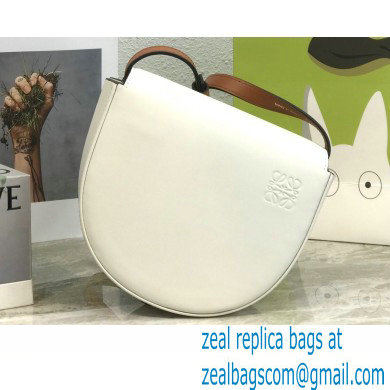 Loewe Heel Duo Bag in Soft Natural Calfskin White/Brown