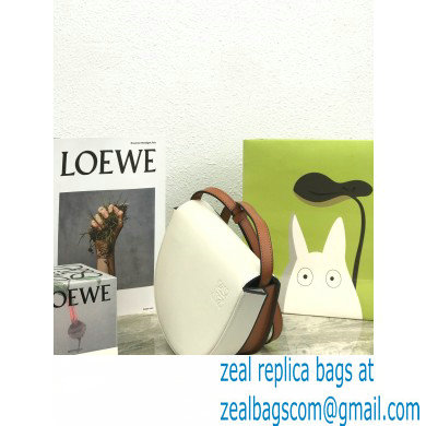 Loewe Heel Duo Bag in Soft Natural Calfskin White/Brown - Click Image to Close