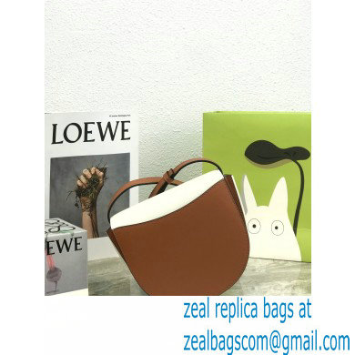 Loewe Heel Duo Bag in Soft Natural Calfskin White/Brown