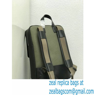 Loewe Military Backpack Bag in Soft Grained Calfskin Dark Green - Click Image to Close