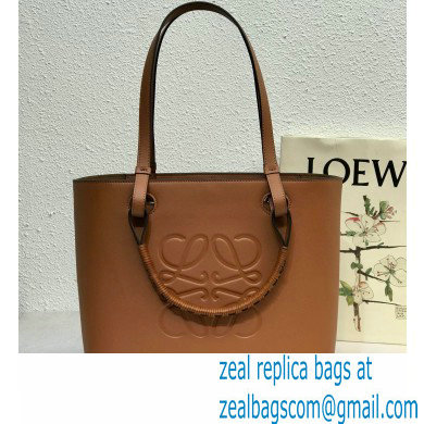 Loewe Small Anagram Tote Bag in Classic Calfskin Brown