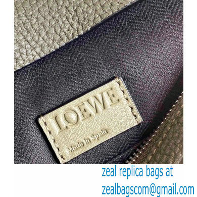 Loewe T Pouch Bag in Grained Calfskin Dark Green