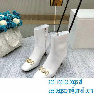 Louis Vuitton Heel 7cm Rotary Ankle Boots White 2021