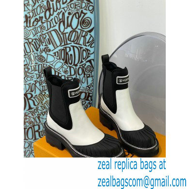 Louis Vuitton Heel 9.5cm Lv Beaubourg Ankle Boots Black/White 2021 - Click Image to Close