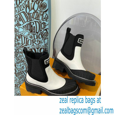 Louis Vuitton Heel 9.5cm Lv Beaubourg Ankle Boots Black/White 2021 - Click Image to Close