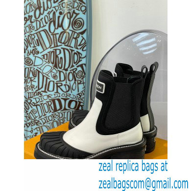 Louis Vuitton Heel 9.5cm Lv Beaubourg Ankle Boots Black/White 2021