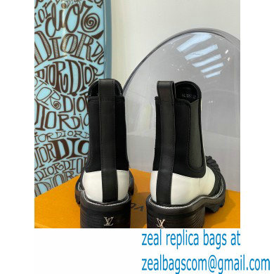 Louis Vuitton Heel 9.5cm Lv Beaubourg Ankle Boots Black/White 2021 - Click Image to Close