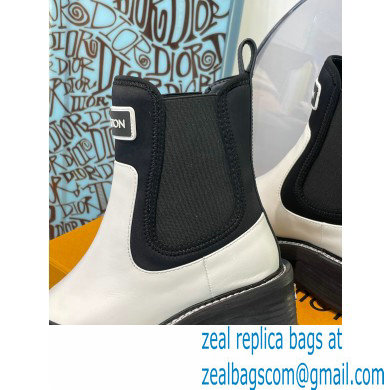 Louis Vuitton Heel 9.5cm Lv Beaubourg Ankle Boots Black/White 2021 - Click Image to Close