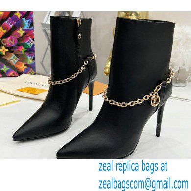 Louis Vuitton Heel 9.5cm Mansion Ankle Boots Black 2021